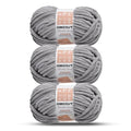 3 Pack of Grayish Chunky Chenille Yarn for Crocheting, Soft Baby Blanket Yarn, Chunky Knit Blanket Crochet Yarn, #7 Super Bulky, 10.6oz/164 yds Fluffy Velvet Amigurumi Yarn - color: 3 Grayish