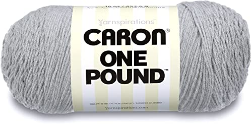 Caron One Pound Soft Yarn for Crocheting & Knitting, Soft Graymix, 2-Pack | #4 Worsted Medium, Soft 100% Acrylic Yarn for Crochet, Knitting, Blankets and Crafts, 812yds, 453.6g/16oz per skein - color: Soft Graymix, size: 2 Pack