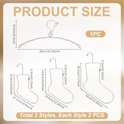 UNICRAFTALE 7Pcs 4 Styles Sock Blockers Stainless Steel Laundry Drying Hanger Rack Sock Dryings Rack Hanger for Fast Drying and Displaying Hand Knitted Socks Laundry Room Organizer - size: 27/31.9/34cm Long