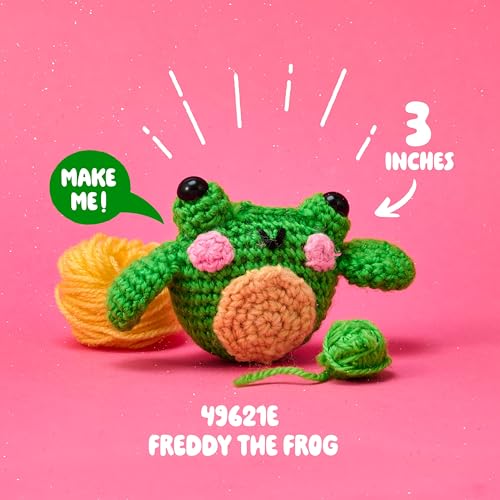 Bucilla, Complete Crochet Kit, Freddy the Frog, 3" - color: Freddy the Frog