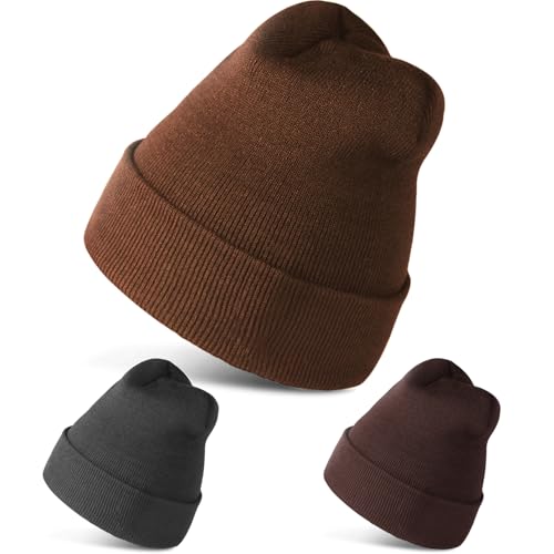 Beanies Hats for Men Women Winter Hat 4-Pack / 3-Pack - color: 3-pack Coffee Brown/Brown/Dark Gray