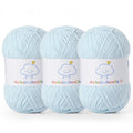 Fluffy Chenille Yarn for Crocheting，Baby Yarn for Crocheting Soft，3 Pack of 100g/3.5oz Velvet Amigurumi Yarn ，Fingering Weight Yarns for Crocheting Baby Blankets、DIY Craft.(3 Baby Blue) - color: 3 Baby Blue