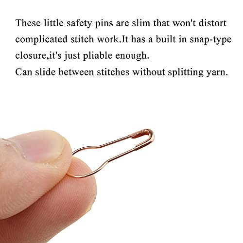 Hahiyo Bulb Metal Gourd Safety Pins 22mm Length Needle Fastener Closure Pear Shape Stitch Tag Marker Easy Use Spot Attach Sturdy Not Pop Ravel for Knit Sew Fabric Iron Rose Gold 350pcs - color: Rose Gold, size: 0.86 inch Rose Gold 350 Pcs