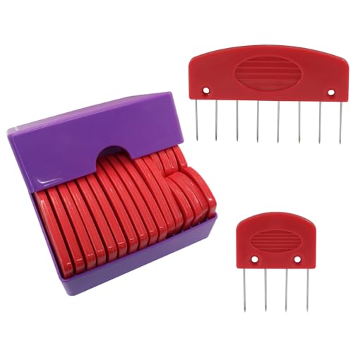 Verkelly 20 Pcs Knit Blocking Pins Combs Set, Red | Knit Blockers, Essential Blocking Tools, For Knitting, Crochet, Lace, Needlework Projects - color: Red