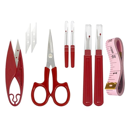 Sewing Seam Ripper Tool Thread Remover Kit 2 Big and 2 Small Handy Stitch Tools 1 Pack Thread Snips,1Pack 5 Scissor, 1 Sewing Tape Measure