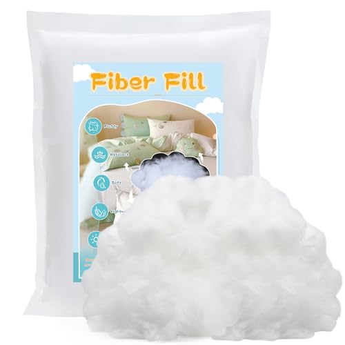 LUNARM Polyfill Stuffing Fiber Fill 17.64oz/500g Polyester Pillow Stuffing | High Resilience Stuffing Outdoor Cushions, Stuffed Animals, Crochet Projects, Bean Bags, Machine Washable No Clump - size: 500g/17.6oz
