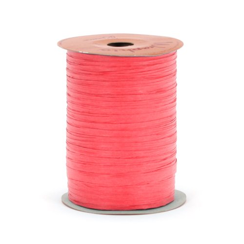 Berwick Offray Matte Raspberry Red Raffia Ribbon, 1/4'' Wide, 100 Yards - color: ['Red Raspberry']