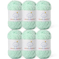 6 Pack of Skinny Chenille Yarn for Crocheting, Amigurumi Yarn&Baby Yarn for Crocheting Soft,10.58oz/656yds Fluffy Fingering Weight Velvet Yarn for DIY Crafts&Baby Blankets.(6 Aqua Green) - color: 6 Aqua Green