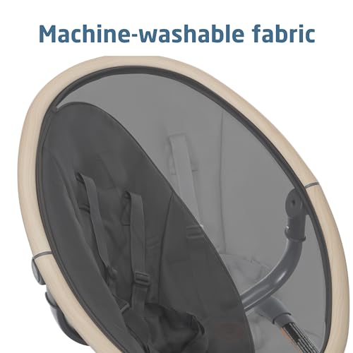 Maxi-Cosi Cassia Smart Baby Swing for Infants, Portable, Foldable Infant Swing with Music, 360 Rotation, 5 Speeds, 12 Melodies, EcoCare Fabric, Auto Motion Sensor, 2 Reclines, Classic Graphite - color: Classic Graphite