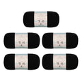 Susan's Family Combed Cotton 4 ply Yarn 5x50g-5Packs-21#Black Beauty | 5skein pack balance 60cotton40acrylic blend Fingering Yarn Soft breathable durable crochet and knit baby blanket cardigan toy - color: 21#Black Beauty
