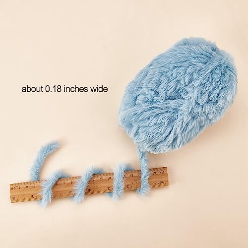 BEEFLYING 2 Roll Super Soft Fur Chunky Fluffy Faux Fur Yarn - Fluffy Eyelash Yarn for Crochet, Knit Blanket, Rug, Clothes - 230m (232.8yds, 51g2) - Sky Blue - color: Sky Blue