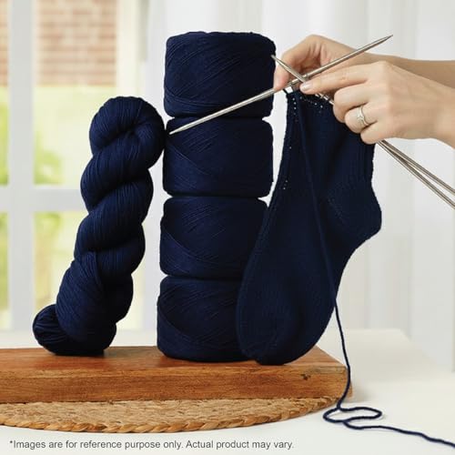 KnitPro Symfonie Fingering Weight Merino Wool Yarn 100g, Delhi Blue | 75% Extrafine Merino & 25% Polyamide, 438yds, OEKO-TEX Certified, Superwash, Colorfast, #1 Yarn Skein for Knitting & Crochet - color: Delhi Blue