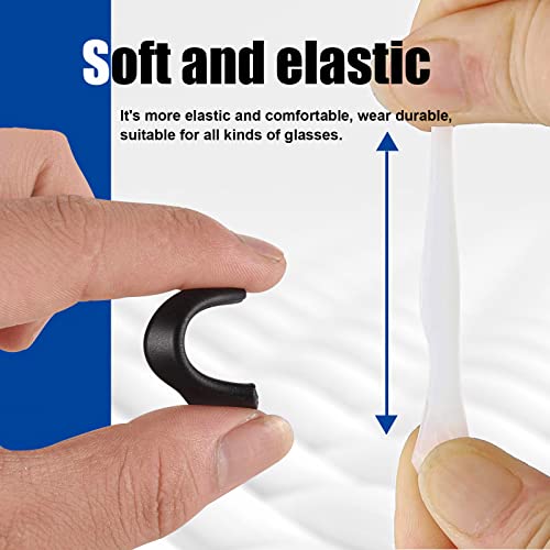 SMARTTOP Eyeglass Ear Grip -Soft Comfortable Anti-slip Holder, Silicone Ear Hook, Eye glass Temple Tips Sleeve Retainer for Sports Glasses, Sunglasses Presbyopia Reading Glasses - color: Black+white+brown