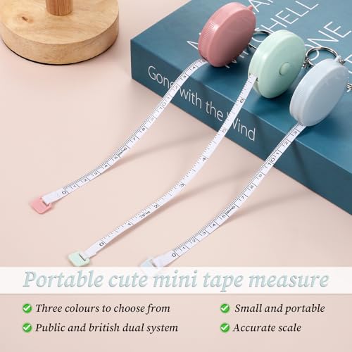 6 Pack Measuring Tape for Body, 79 Inch/2M Tape Measure Soft Boby Measuring Tapes for Measurements, Retractable Fabric Tapes Measure with Keychain