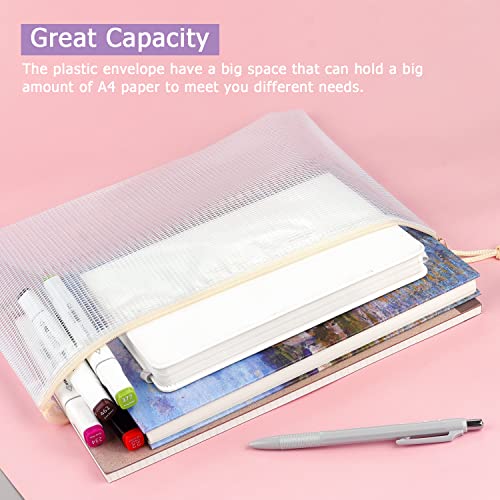 Tamaki 6 Pack Mesh Zipper Pouch Bags, Letter/A4 | Waterproof Zipper Bags, Document Bag, Durable Pouches for Organization - color: 6 Pack