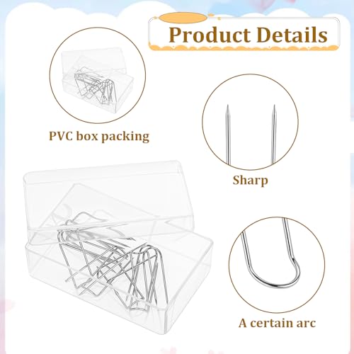 50 Pcs Stainless Steel Sewing Pins - Multipurpose U-Pins for Quilting, Jewelry Display & Double Blocking