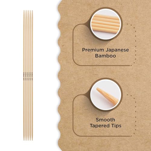 Knitter’s Pride Bamboo Luxe Double-Pointed Needles 8"" (20cm) – US Size 1 (2.25mm) - size: 2.25mm