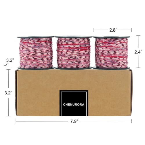 Artisanal Yarn Collection Multifiber Fancy Yarn for Knitting Crocheting Crafts DIY, Set of 3 Rolls(122 Pink Leopard Crush) - color: 122 Pink Leopard Crush