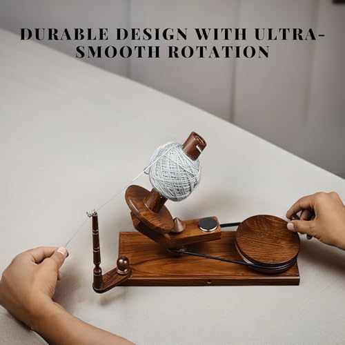 Rosewood Yarn Winder & Swift – Large Handcrafted Wooden Yarn Winder for Crocheting, Knitting, Weaving – Heavy-Duty Natural Wood Ball Winder – Smooth, Tangle-Free, Durable Winder Tool - color: ROSEWOOD COMBO