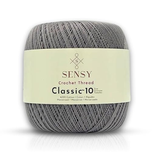 S Sensy Classic Size 10- Mercerized Giza Cotton #0 Lace Yarn Gray 618 Yards - color: Gray, size: 1 Skein