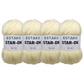 Estako Star-DK Soft Yarn for Crocheting, DK Weight 3, 4-Pack, Cream | 75% acrylic 25% wool, 4 skeins, 400 g, 1224 yds, amigurumi, granny squares, socks, beanies, mittens, plush toys - color: 30299 - Cream, size: Pack of Four