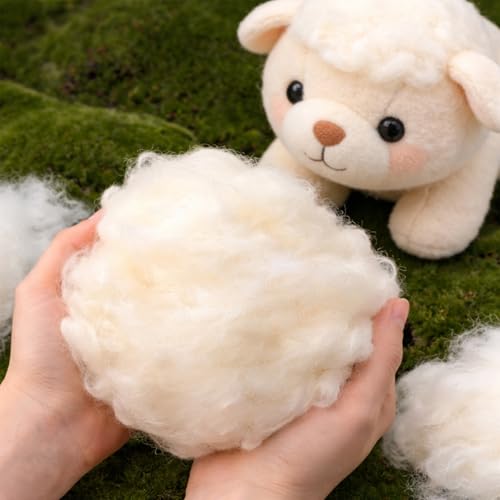 Cotton Stuffing 500g/1.1lb Natural Yellow Soybean Fiber Craft Filler | Soft Amigurumi Stuffing, Perfect for Teddy Bears, Stuffed Animals, Crochet Projects & DIY Handcrafts - color: 500g Cotton Stuffing Natural Yellow