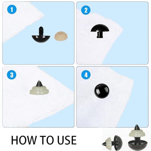 Zhbrchz 80pcs 24mm Black Large Plastic Safety Eyes with Washers | Crafts Safety Eyes with Washers for Amigurumi Crochet Bears Stuffed Animals Doll Making - size: 24mm