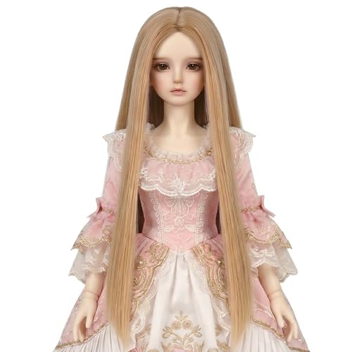 Long Straight 8-9" 1/3 BJD MSD DOD Pullip Dollfie Wig Centre Parting DIY Making Hair Accessories - color: Ash Brown