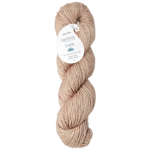 KnitPro Symfonie DK Weight Merino Wool Yarn, 200yds, 100g, Pink Pearl | 75% Extrafine Merino & 25% Silk, OEKO-TEX Certified, Hand Dyed, Colorfast, #3 Yarn Skein for Knitting & Crochet - color: Pink Pearl