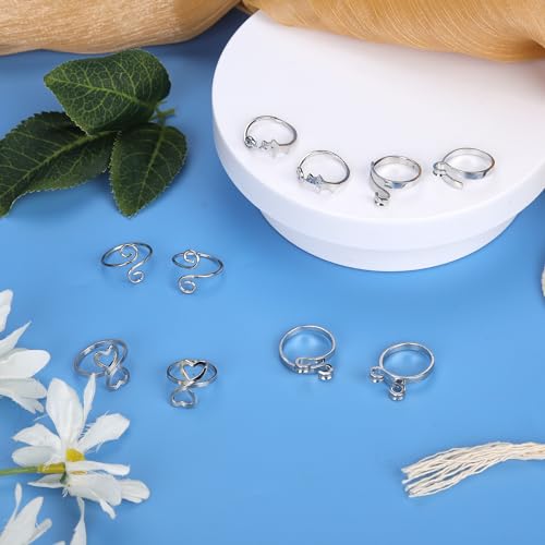 10pcs Crochet Yarn Finger Rings, Adjustable Yarn Guide Ring for Knitting Tension Ring Crochet Loop Accessories Gift