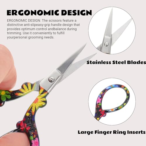 2PCS Sewing Embroidery Scissors, 3.6 Inches Sharp Stainless Steel Crochet Scissor Craft Scissors for Cross Stitch Supplies, Crochet Accessories, Paper Cutting,Threading & Needlework DIY(Black+Green) - color: Black+green