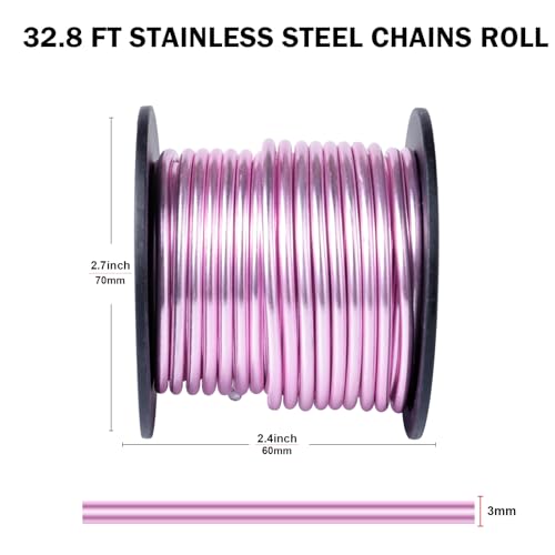 8 Gauge Aluminum Wire for Craft 32.8FT Pink Bendable Aluminum Wire Bulk | 3mm Flexible Aluminum Armature Crafting Wire Roll for Sculpting DIY Jewelry Making - color: Pink, size: 8 Gauge