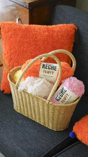 KECHE Fluffy Bulky Yarn – Super Soft Chunky Fuzzy Blanket Weight # 5 Yarn for Knitting Crocheting Crafting 3.5 oz (100 gr) 98 Yds (90 m) - Red - color: Red, size: 1 SKEIN