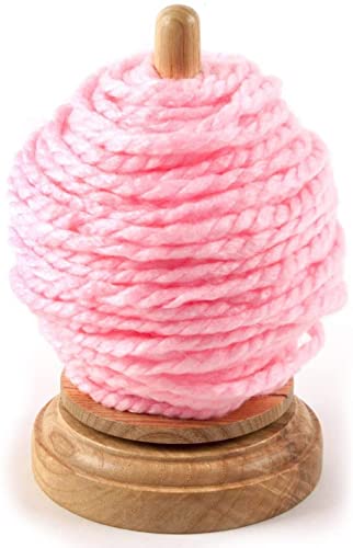 Wooden Yarn Holder with Twirling Mechanism, Hand Operated Yarn Dispenser and Yarn Winder, Solid Wood Knitting & Crochet Accessory for Craft Lovers, 7 Inch - color: Style-1