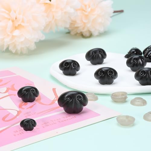 Zhbrchz 130pcs Large Plastic Safety Noses with Washers 19mm 21mm 25mm 29mm | Black Craft Nose with Washers for Amigurumi Crochet Bears Dog Stuffed Animals Doll Making - size: 19-29mm