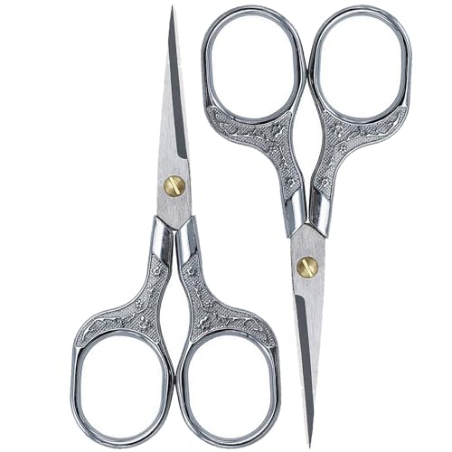 Mini Scissors Stainless Blade Metal Handle 2 Pack Office School Classroom Student Teacher Crafting Fabric Sewing Gift Wrapping All Purpose - color: 2 Pack Silver