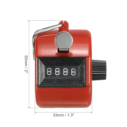 PATIKIL Clicker Counter, Handheld Tally Counter Mechanical Click Pitch Counter for Coaching Knitting, Golf, Lap, Fishing - color: Red