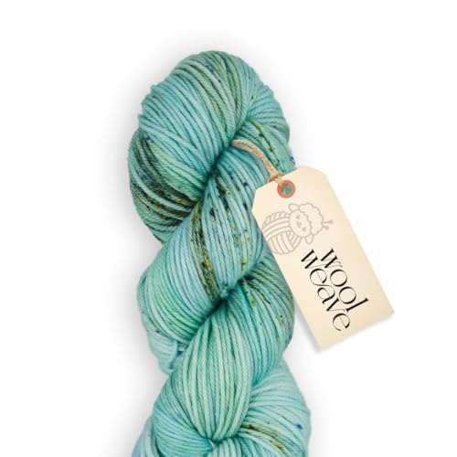 Woolweave Worsted Weight Yarn - 100% Extrafine Merino Wool Yarn for Knitting & Crocheting - Hand Dyed, Ultra-Soft & Warm - 100g Skein, 180 Yards - Machine Washable - color: Mint Sky