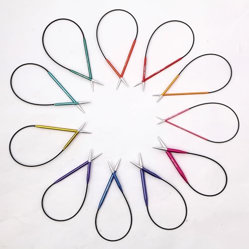 KnitPro Zing Fixed Circular Needles Asymmetrical 10" (25cm) | US Size 1 (2.25mm) - size: US 1 (2.25mm)