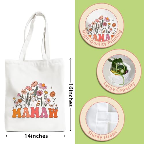 Grandma Gifts Tote Bag Birthday Mothers Day Retirement Gifts for Women Mama Nana Mimi Shoulder Bag Reusable Grocery Bags - color: Mamaw