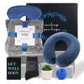 Get Well Gifts For Men,Care Package For Men, Get Well Soon Gift Basket | Cozy Blanket, Memory Foam Pillow, Stress Ball, Socks, Eye Mask, Thinking Of You Greeting Card, Plant, Dad, Husband, Brother - style: Men Package