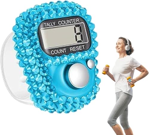 4Pcs Electronic Tally Counter with Display, Resettable Portable Electronic Finger Counter for Golf, Track and Field, Lap Counting - color: Blue