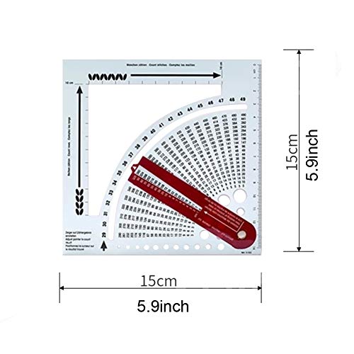 Knitting Gauge Converter Tool,Double-Sided Scale Knitting Stitch Calculator and Counting Frame Ruler,Knitting Tools for Sweater Knitting,Easy to Read