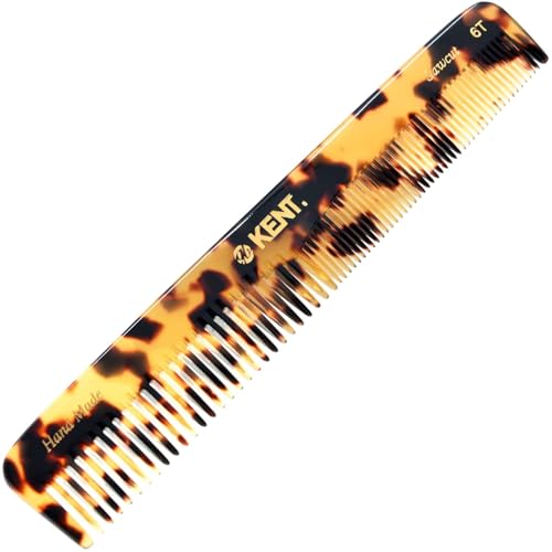 Kent 6T TY Fine Tooth and Wide Tooth Hair Comb, Handmade Styling Comb for Hair Care, Barber Combs, Beard Combs For Men, Styling Grooming for Men, Women and Kids - color: Yellow Tokyo, size: 2 Pack