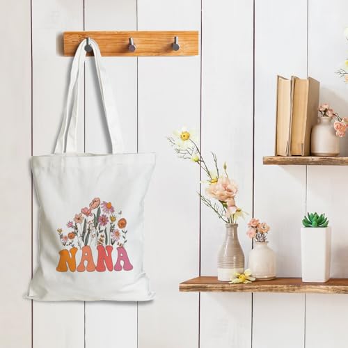 Grandma Gifts Tote Bag Birthday Mothers Day Retirement Gifts for Women Mama Nana Mimi Shoulder Bag Reusable Grocery Bags - color: Nana