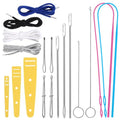 Fedmut 18PCS Drawstring Threader Tool Set with Loop Turner Elastic Threader | Loop Turner Sewing Tool with Elastic Threader and Hoodie String Drawstring for Jacket, Pants, Sportswear and Hat Threading - color: Set D