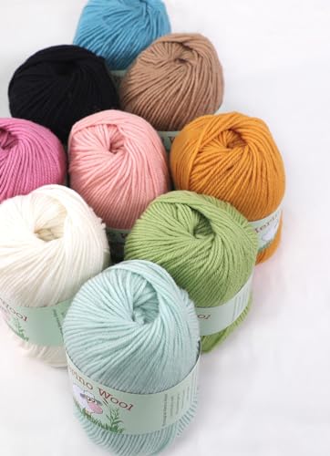 Sunny Cat 100% Pure Merino Wool Yarn for Knitting – 6pcs Merino Wool Yarn for Knitting and Crocheting – 1.8oz(10.8oz) Wool Skeins – Light/DK Weight –130yrds (780yrds Total) (39 Royal Blue) - color: 39 Royal Blue