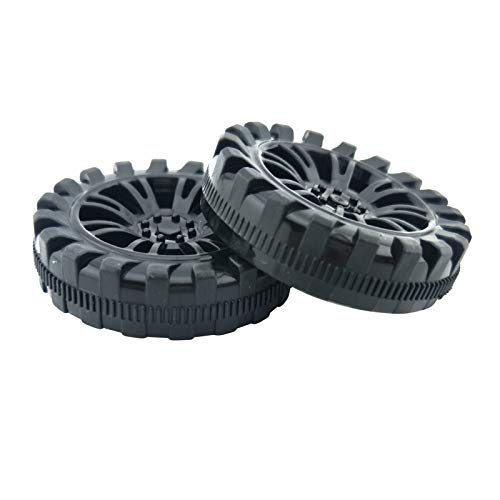 EUDAX 300 PCS 30mmx8mm Plastic Roll 2mm Dia Shaft Toys Wheel and 2mmx100mm STEM Shaft Round Rod Axles for DIY Toy RC Car Truck Boat Helicopter Model Part Building Projects (Black) - color: Black