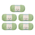 Susan's Family Combed Cotton 4 ply Yarn 5x50g-5Packs-25#Fair Green | 5skein pack balance 60cotton40acrylic blend Fingering Yarn Soft breathable durable crochet and knit baby blanket cardigan toy - color: 25#Fair Green