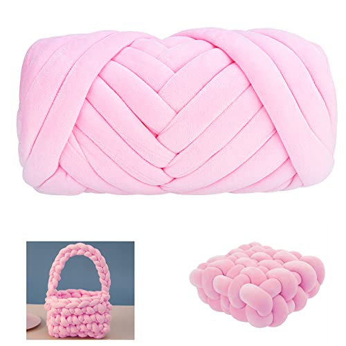 Moon Waves Chunky Yarn for Arm Knitting Crochet Making Blanket Pets House (Pink) - color: Pink
